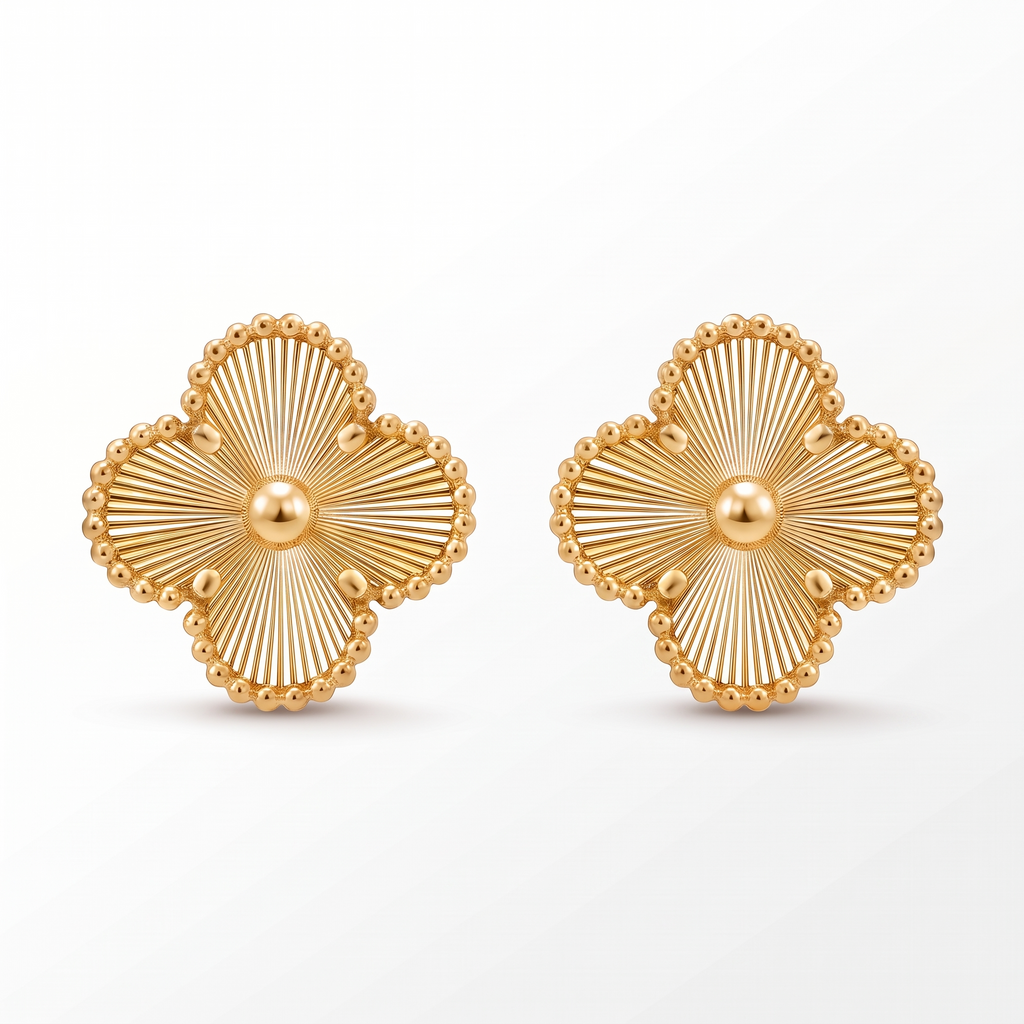 Vintage Alhambra Fluted Clover Earrings