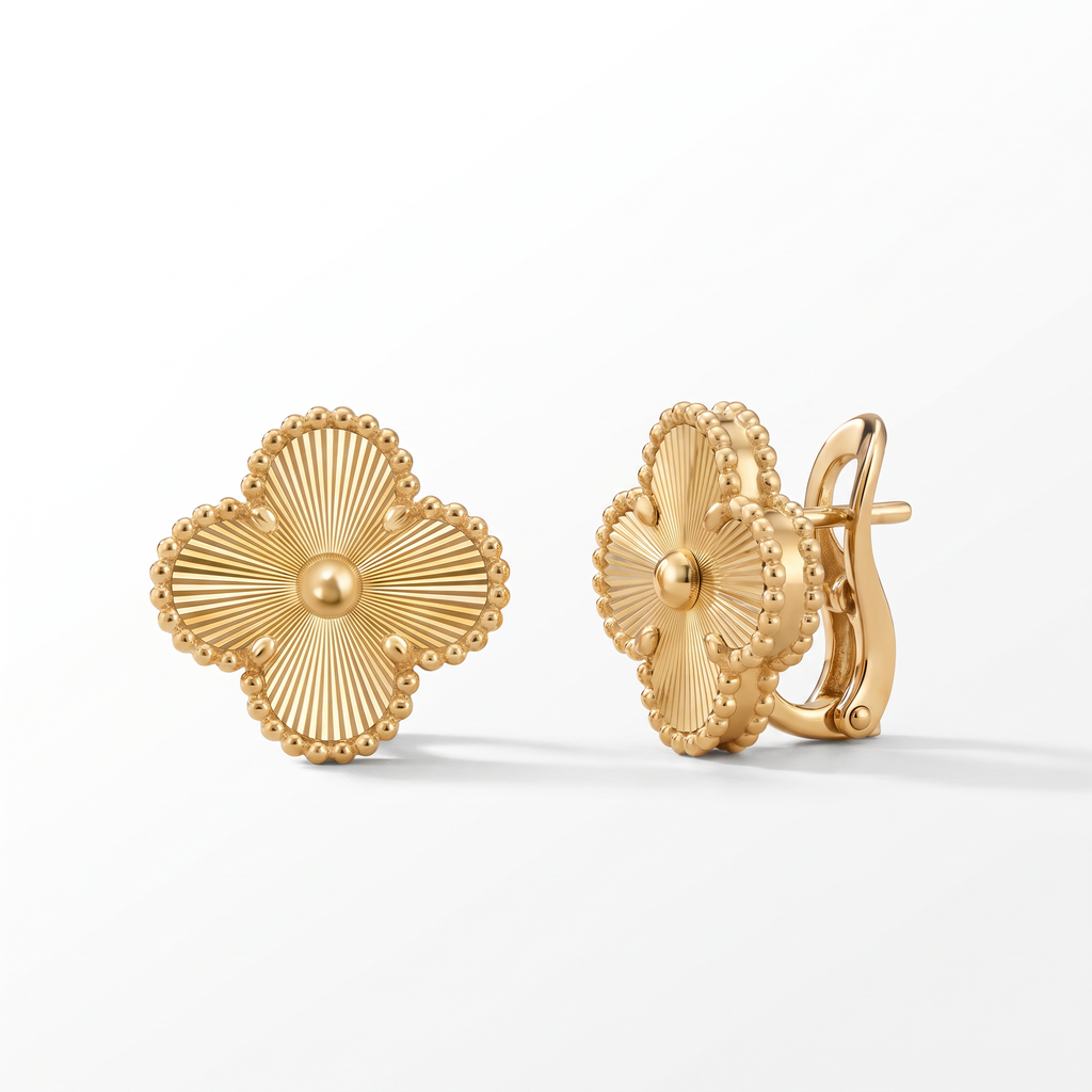 Vintage Alhambra Fluted Clover Earrings