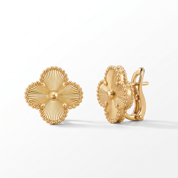 Vintage Alhambra Fluted Clover Earrings