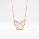 Vintage Alhambra Lucky Butterfly Pearl Clover 1 Motif Necklace