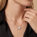 Vintage Alhambra Lucky Butterfly Pearl Clover 1 Motif Necklace