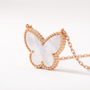 Vintage Alhambra Lucky Butterfly Pearl Clover 1 Motif Necklace