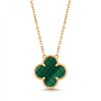 Vintage Alhambra Malachite 1 Motif Necklace