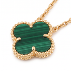 Vintage Alhambra Malachite 1 Motif Necklace