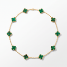 Vintage Alhambra Malachite Clover 10 Motifs Necklace