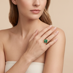 Vintage Alhambra Malachite Ring