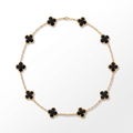 Vintage Alhambra Onyx Clover 10 Motifs Necklace