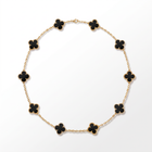 Vintage Alhambra Onyx Clover 10 Motifs Necklace