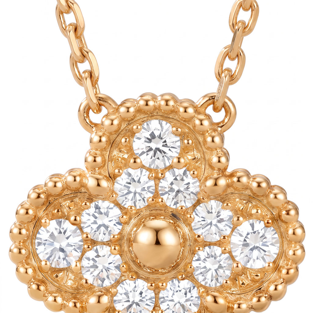 Vintage Alhambra Pavé 1 Motif Necklace