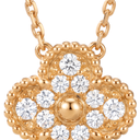 Vintage Alhambra Pavé 1 Motif Necklace