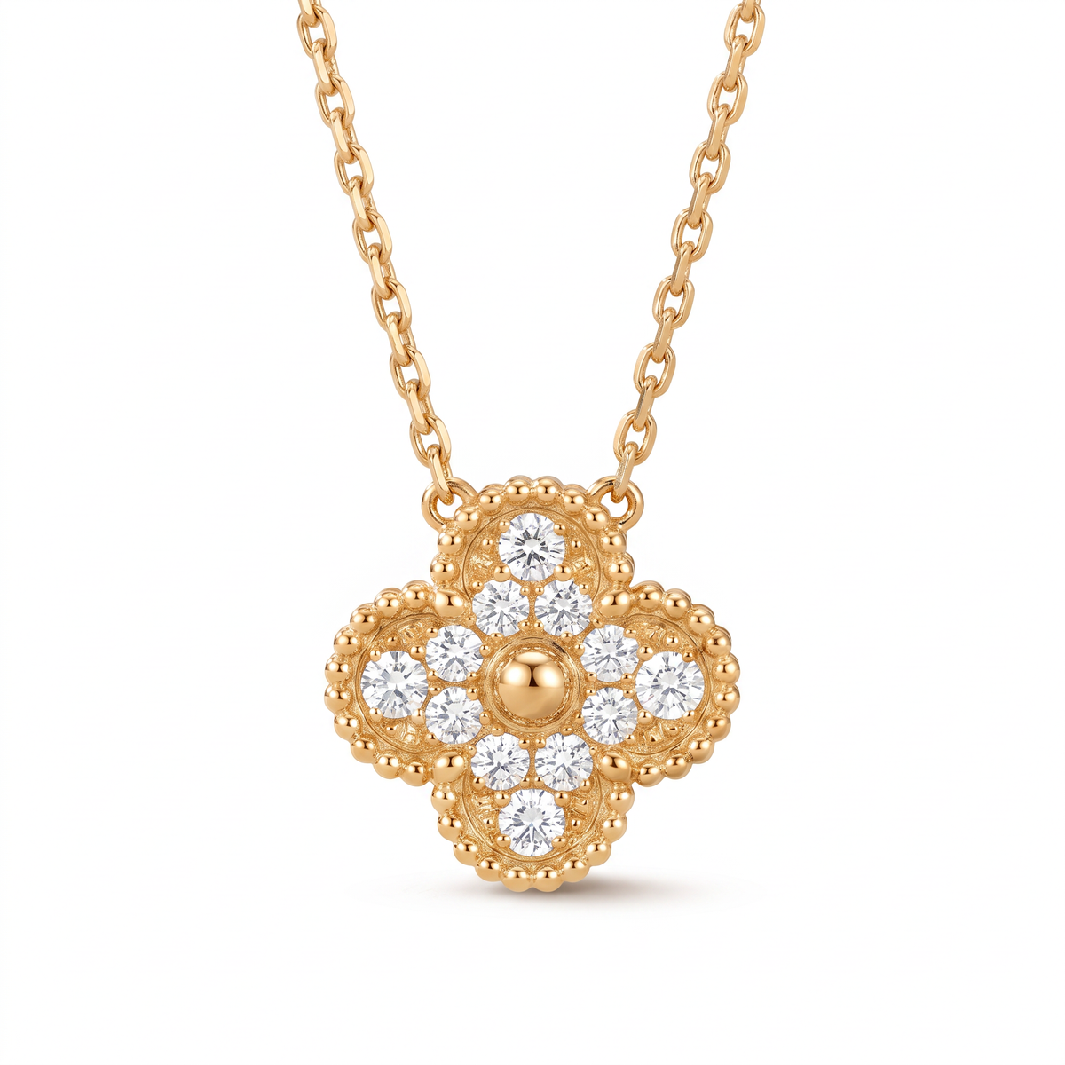 Vintage Alhambra Pavé 1 Motif Necklace