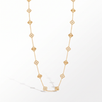Vintage Alhambra Pavé and Fluted Clover 20 Motifs Long Necklace