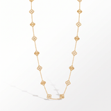 Vintage Alhambra Pavé and Fluted Clover 20 Motifs Long Necklace