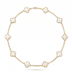 Vintage Alhambra Pearl Clover 10 Motifs Necklace