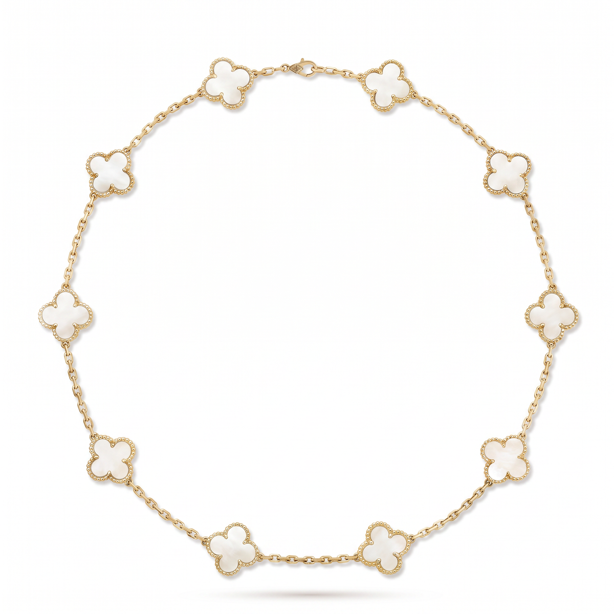 Vintage Alhambra Pearl Clover 10 Motifs Necklace