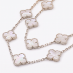 Vintage Alhambra Pearl Clover 20 Motifs Long Necklace