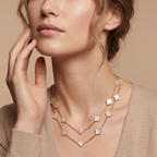 Vintage Alhambra Pearl Clover 20 Motifs Long Necklace