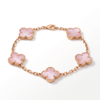 Vintage Alhambra Pink Pearl 5 Motifs Bracelet