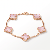 Vintage Alhambra Pink Pearl 5 Motifs Bracelet