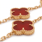 Vintage Alhambra Red Clover 20 Motifs Long Necklace