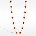 Vintage Alhambra Carnelian Clover 20 Motifs Long Necklace