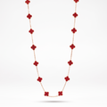 Vintage Alhambra Red Clover 20 Motifs Long Necklace