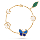 Vintage Alhambra Spring Lucky Butterfly Clover 5 Motifs Bracelet