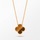 Vintage Alhambra Tiger Eye Clover 1 Motif Necklace