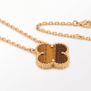 Vintage Alhambra Tiger Eye Clover 1 Motif Necklace