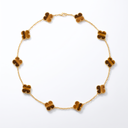 Vintage Alhambra Tiger Eye Clover 10 Motifs Necklace