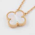 Vintage Alhambra White Pearl 1 Motif Necklace