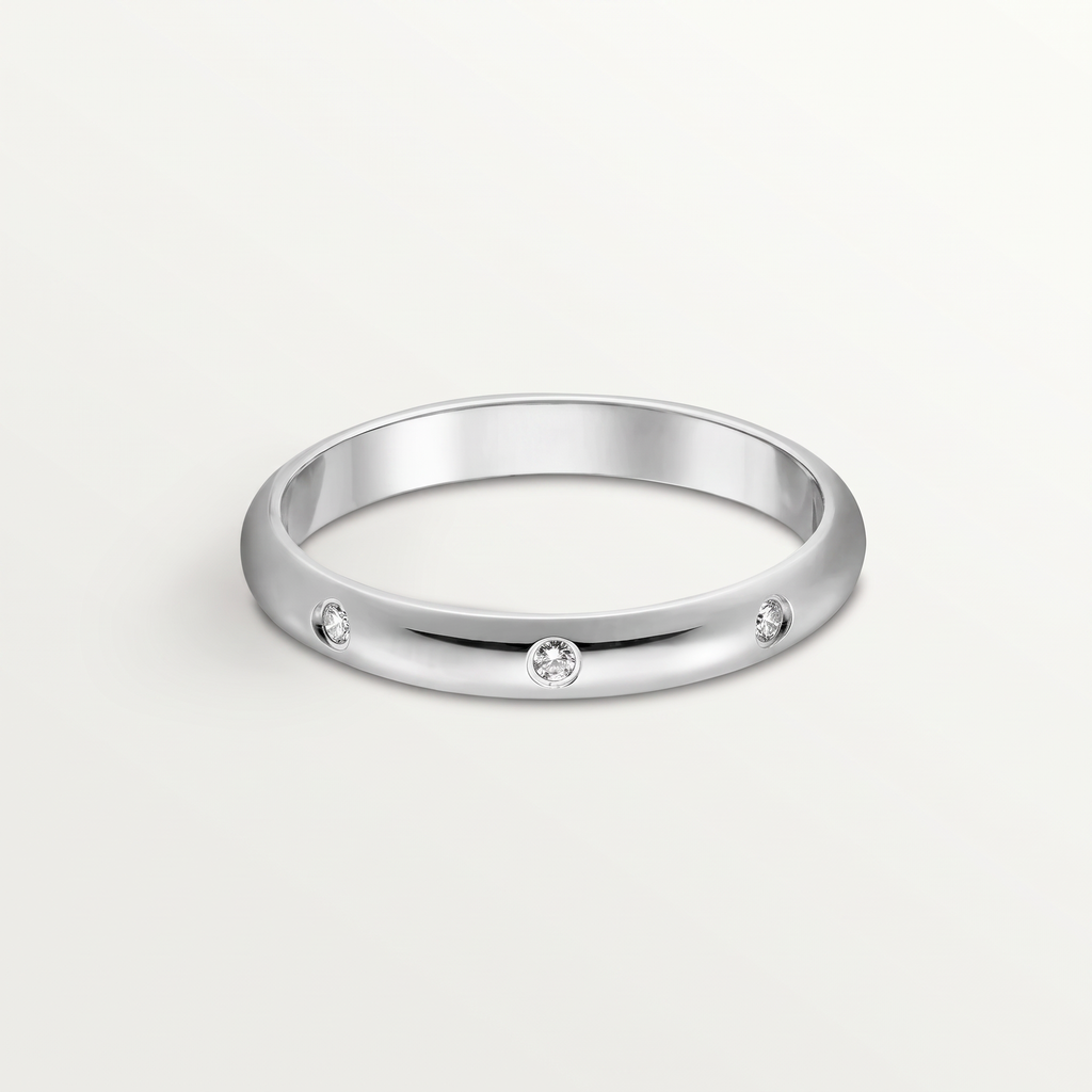 Wedding 3 Diamonds Band Ring
