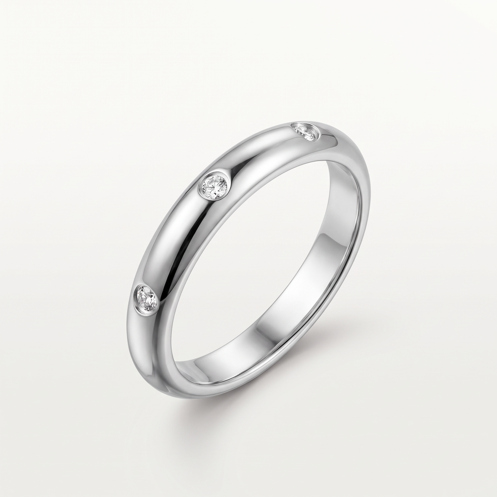 Wedding 3 Diamonds Band Ring
