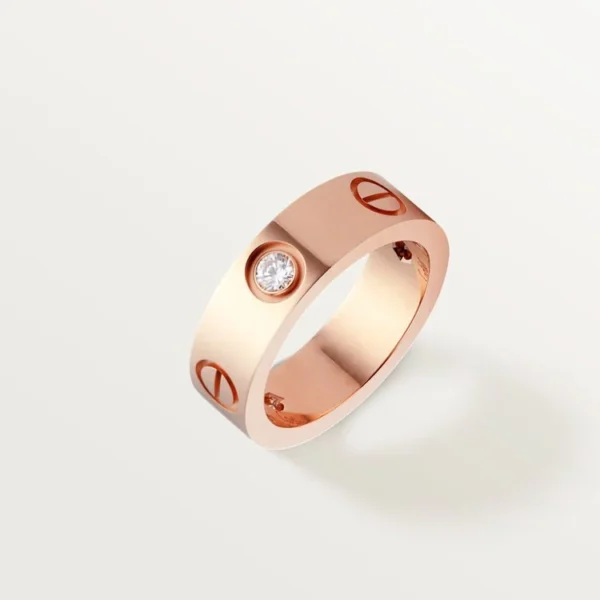 Celestial Bond – A Pink Gold Ring with a Heart of Light, classic model