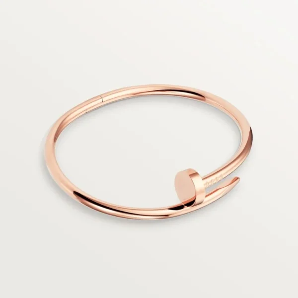 Elegant Pink Gold Nail-Inspired Bangle with Classic Metal Polish, classic model