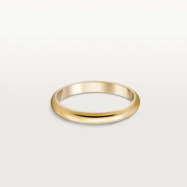 Gold Bond of Silence – Elegant No-Stone Ring for Quiet, Enduring Love, 2.5 mm width
