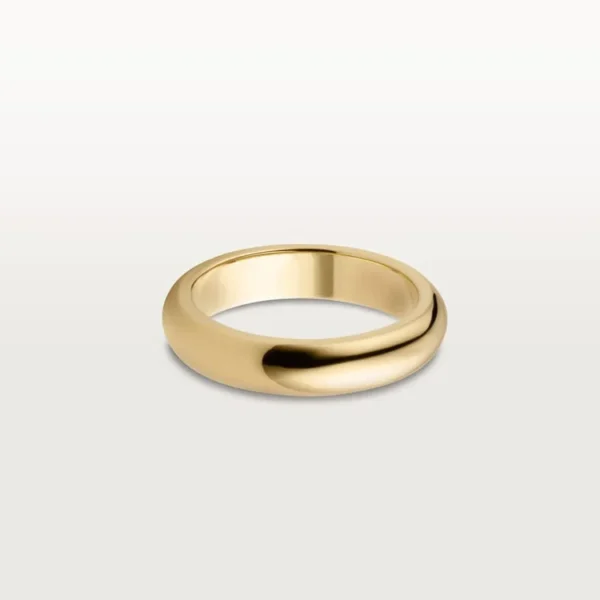 Gold Bond of Silence – Elegant No-Stone Ring for Quiet, Enduring Love, 4 mm width