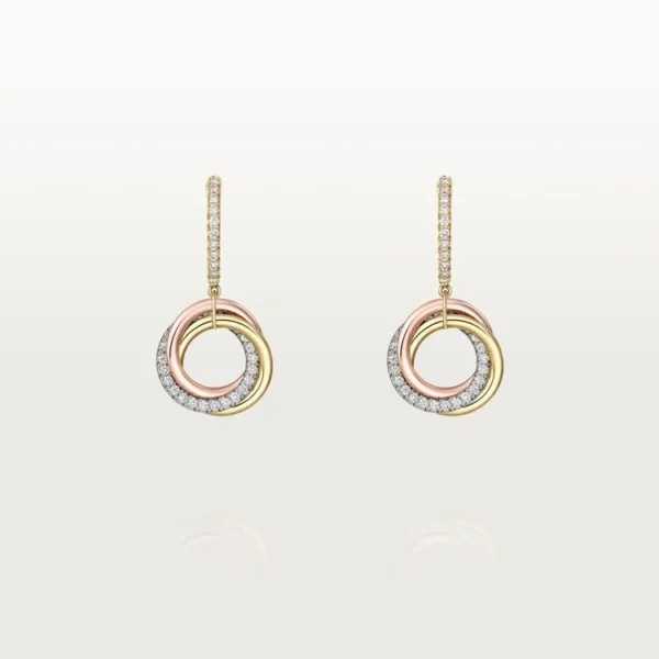 Gold Circle of Grace – Intertwined Rings Earrings Reflecting Balance and Elegance