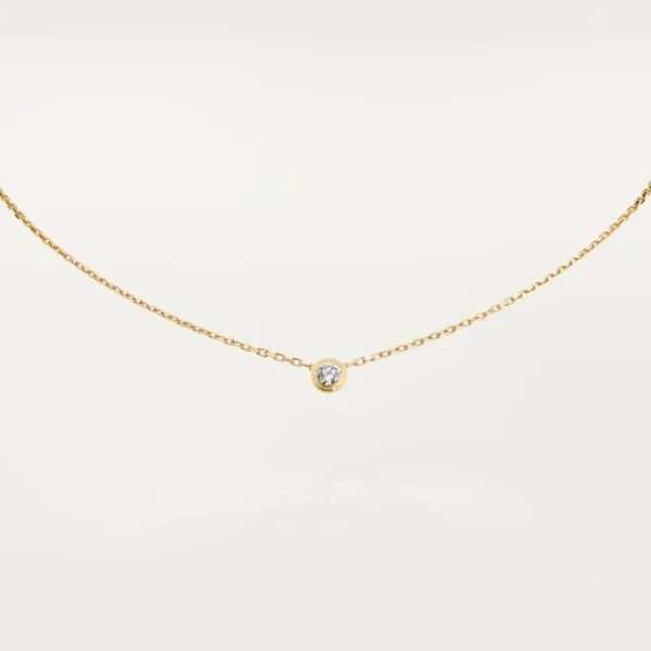 Gold Echo of Forever – Timeless Solitaire Necklace with One-Center Crystal
