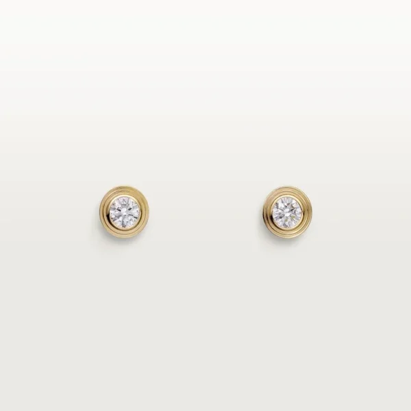 Gold Light of Forever – Minimalist Bezel-Set Earrings with Elegant Crystal Glow