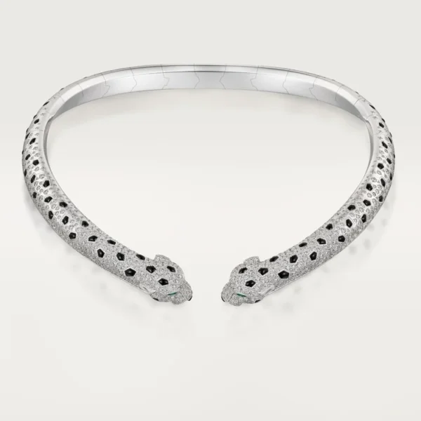 Gold Majesty of the Wild – Diamond Panther Torque Necklace for Bold Elegance