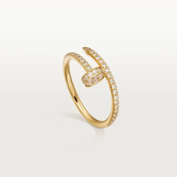 Gold Radiant Twist Ring With Micro-Crystal Shine, small model