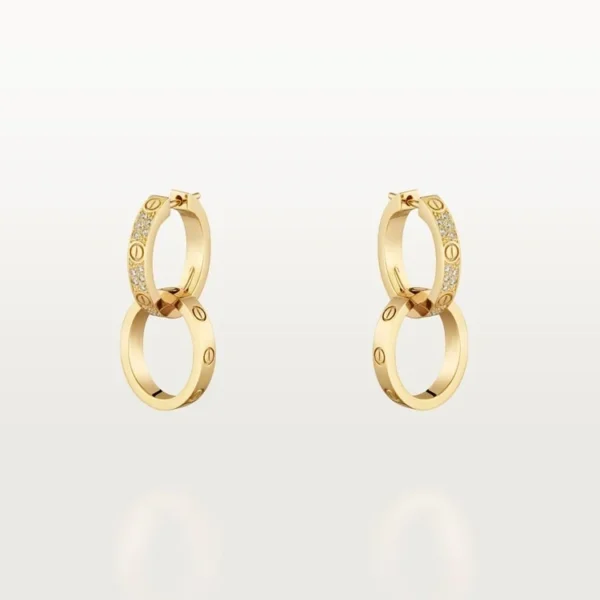 Gold Spark Of Connection – Interlinked Diamond Hoop Earrings With Chic Energy