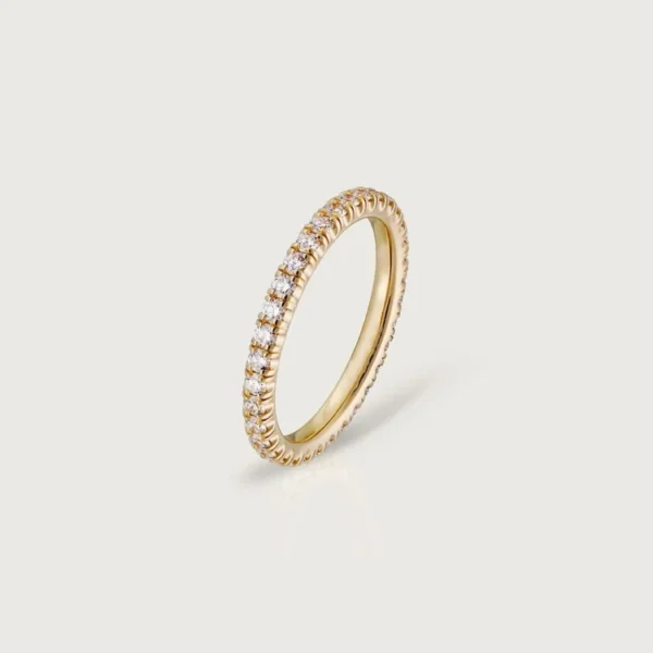 Gold Symphony of Light – Sparkling Micro-Set Band for Subtle Radiance, 2 mm width