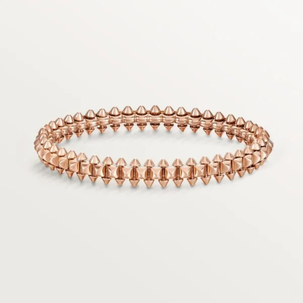 Shimmer Gold Pink Pyramid Bangle with Geometric Detailing, Medium model