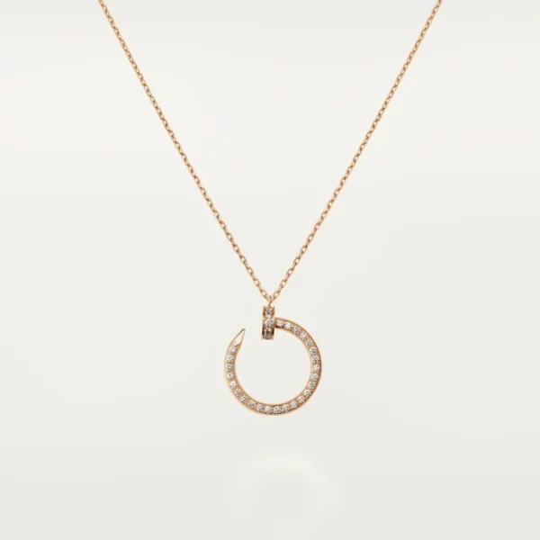 Infinite Grace in Pink Gold – Artistic Open Circle Necklace with Crystal Touch