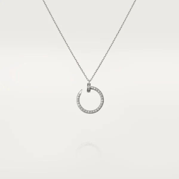 Infinite Grace in White Gold – Artistic Open Circle Necklace with Crystal Touch