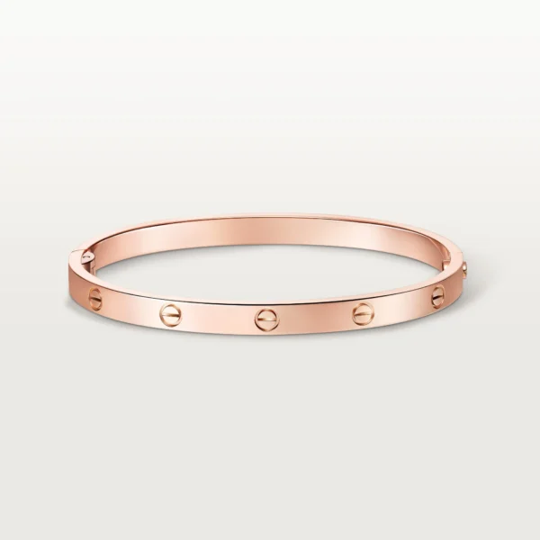 Luxury Minimalist Pink Gold Screw Bracelet, Medium Model