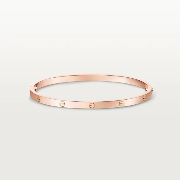 Luxury Minimalist Pink Gold Screw Bracelet, Small Model