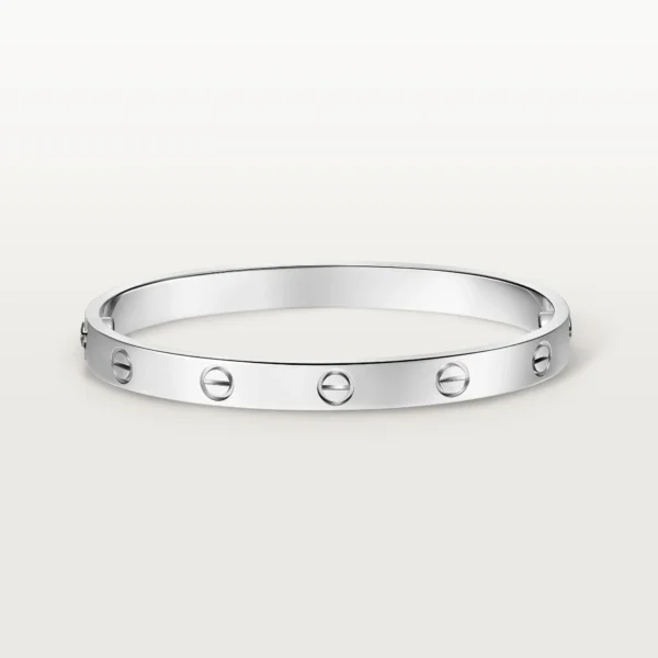 Luxury Minimalist White Gold Screw Bracelet, Classic Model